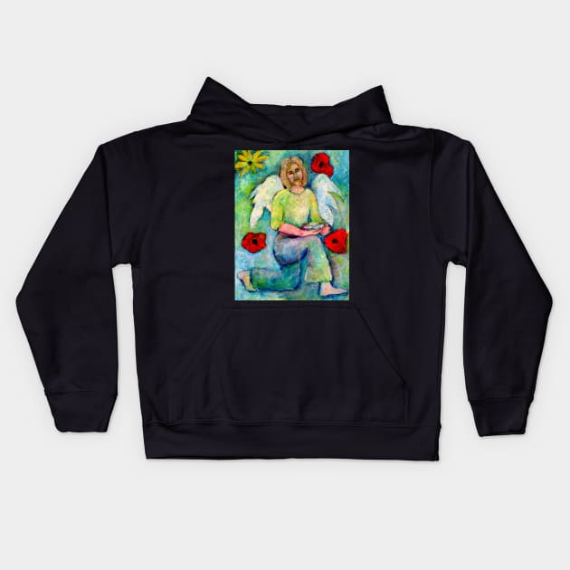 Ezra, Angel image part of an Angel oracle card deck – MeMoment angel cards Kids Hoodie by Renart